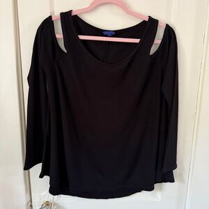 Aeropostale Black Cold Shoulder Ribbed Long Sleeve Top Size XL
